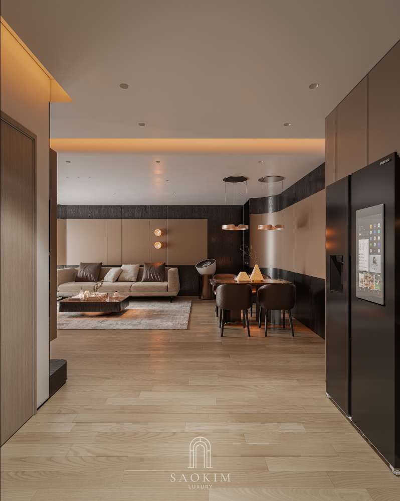 Không gian nội thất phòng khách đẹp trong thiết kế chung cư The Zenpark